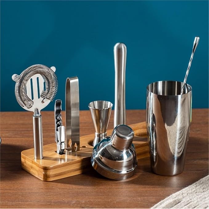 Set de Coctelería 7 Piezas con Coctelera de Acero Inoxidable 400ml miniatura 6