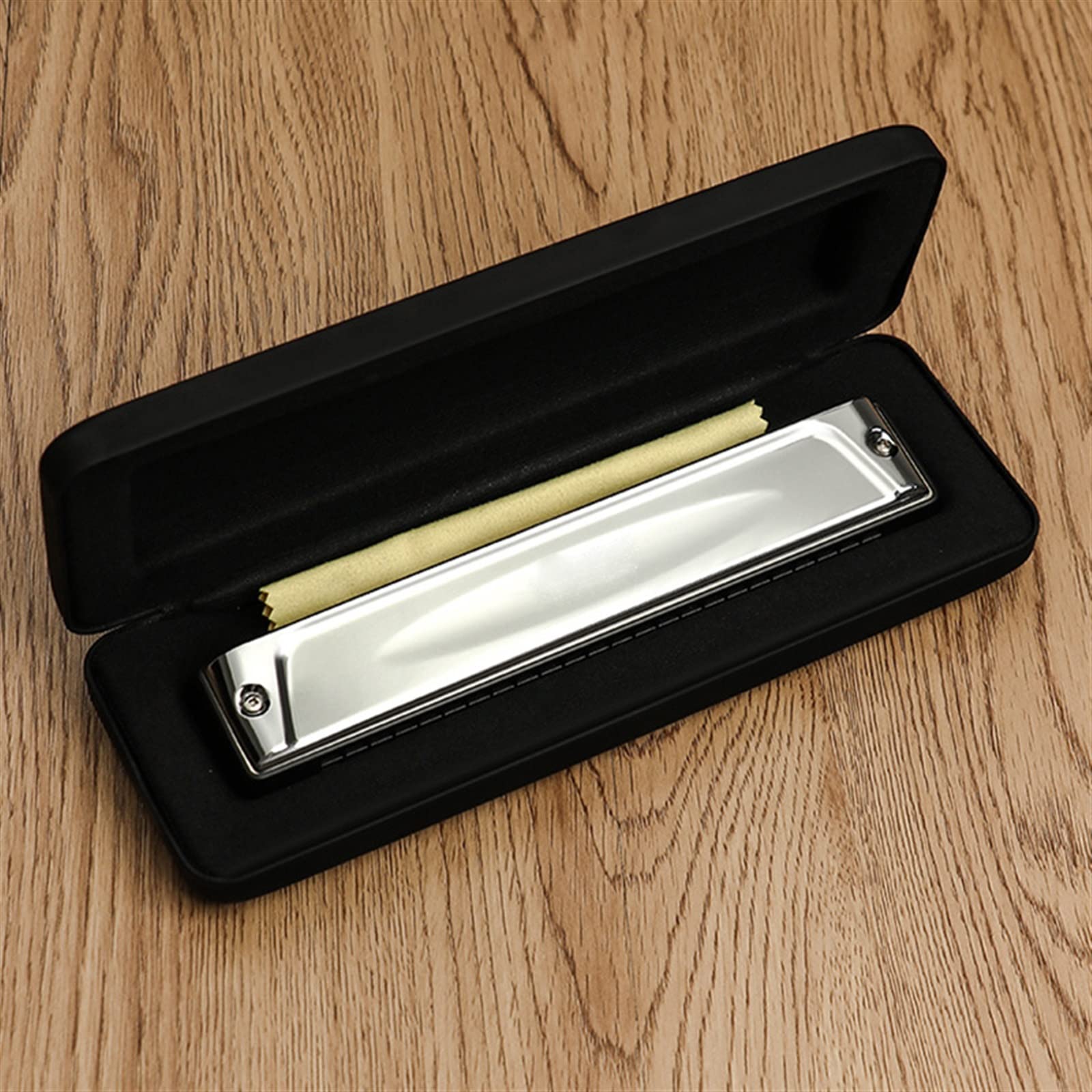 Harmonijka Ustna Z 28 Otworami, Polifoniczny Klawisz C, Profesjonalna Gra Na Matowej Harmonijce Dla Początkujących Harmonijka Dla Początkujących (Color : Silver)