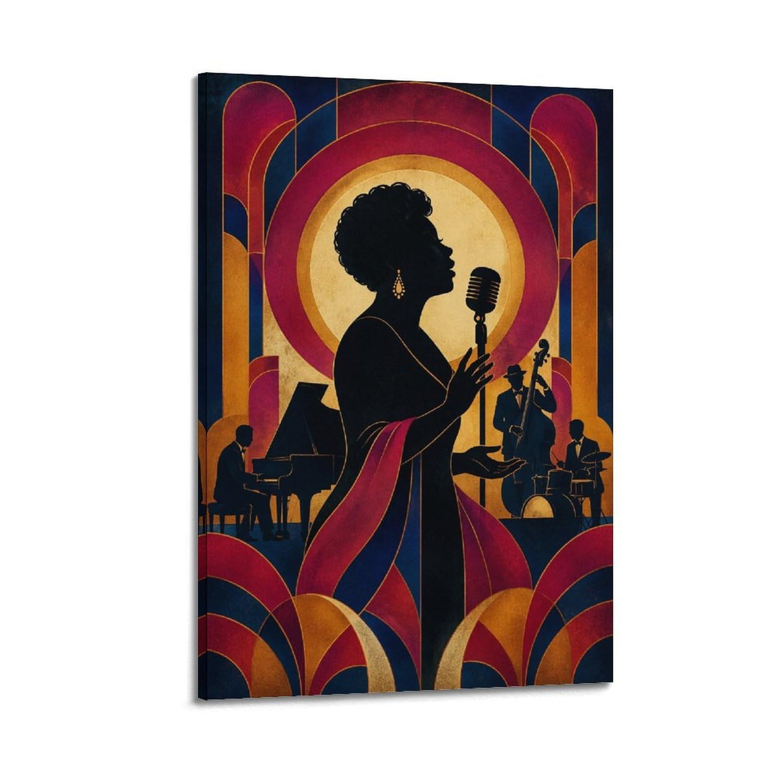 XKUGA Vintage Harlem Soul Music Style Poster Jazz Band Modern Decorative Canvas Prints - Ideal Wall Art for Family, Man Cave, Game Room, Boys & Girls Bedroom 20x30inch(50x75cm)