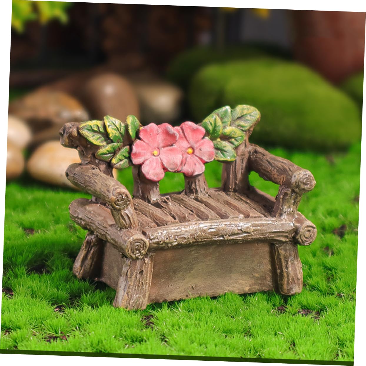 VANZACK Casa de Resina Decorativa para Jardín, 1 Juego, Delicada