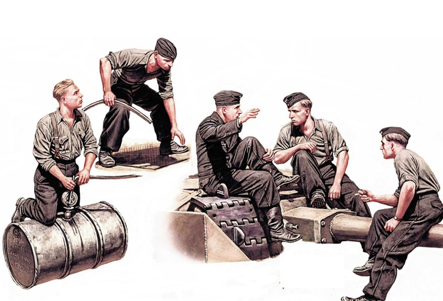 Master Box Models "German Tankmen" WWII Era - 5 Figures Set (1/35 Scale) by Master Box Models