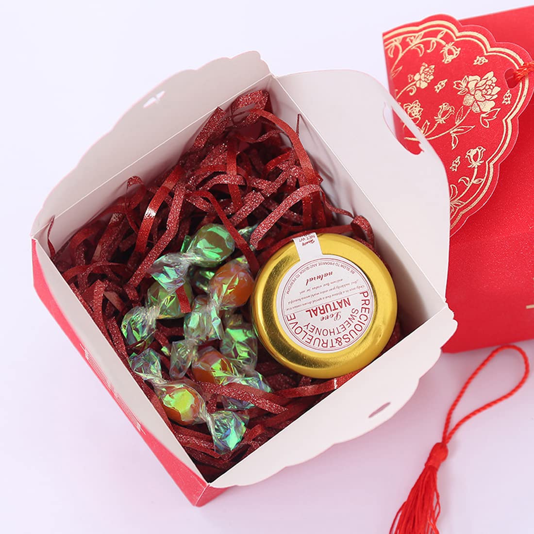 Raphia Pailleté 100g – Rembourrage Cadeau Brillant Pour Noël, Anniversaire, Mariage…