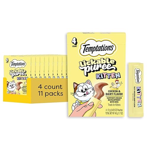 Temptations Puree Kitten Cat Treats Lickable, Chicken & Dairy Flavor,