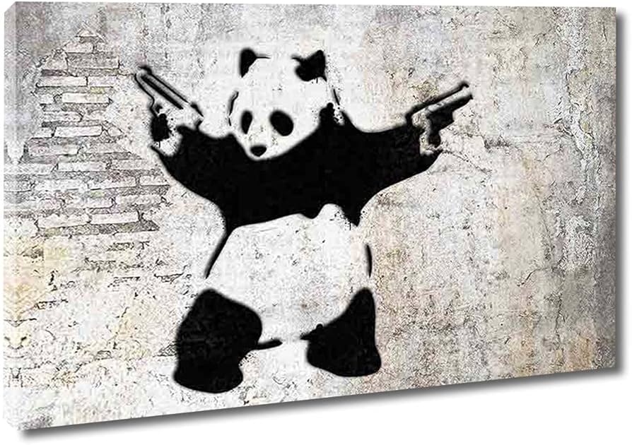 Amazon.co.jp: バンクスィー-パンダ・ベア-モダンキャンバスペイン