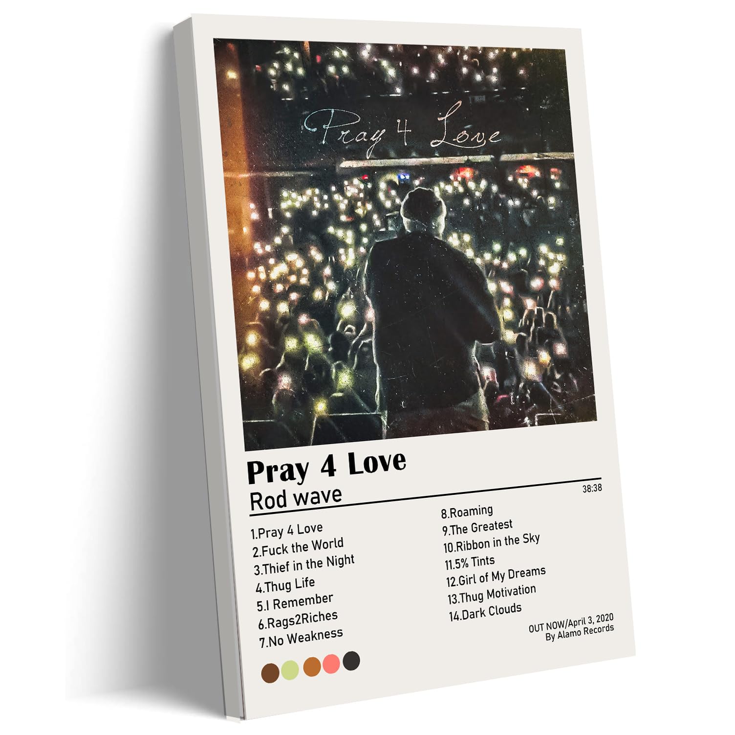 Rapper Rod Wave Album Music Poster for Room Aesthetic 90s Decorative Painting Canvas Wall Art Dorm Office Decor Gift Unframe-style 12x16 inch