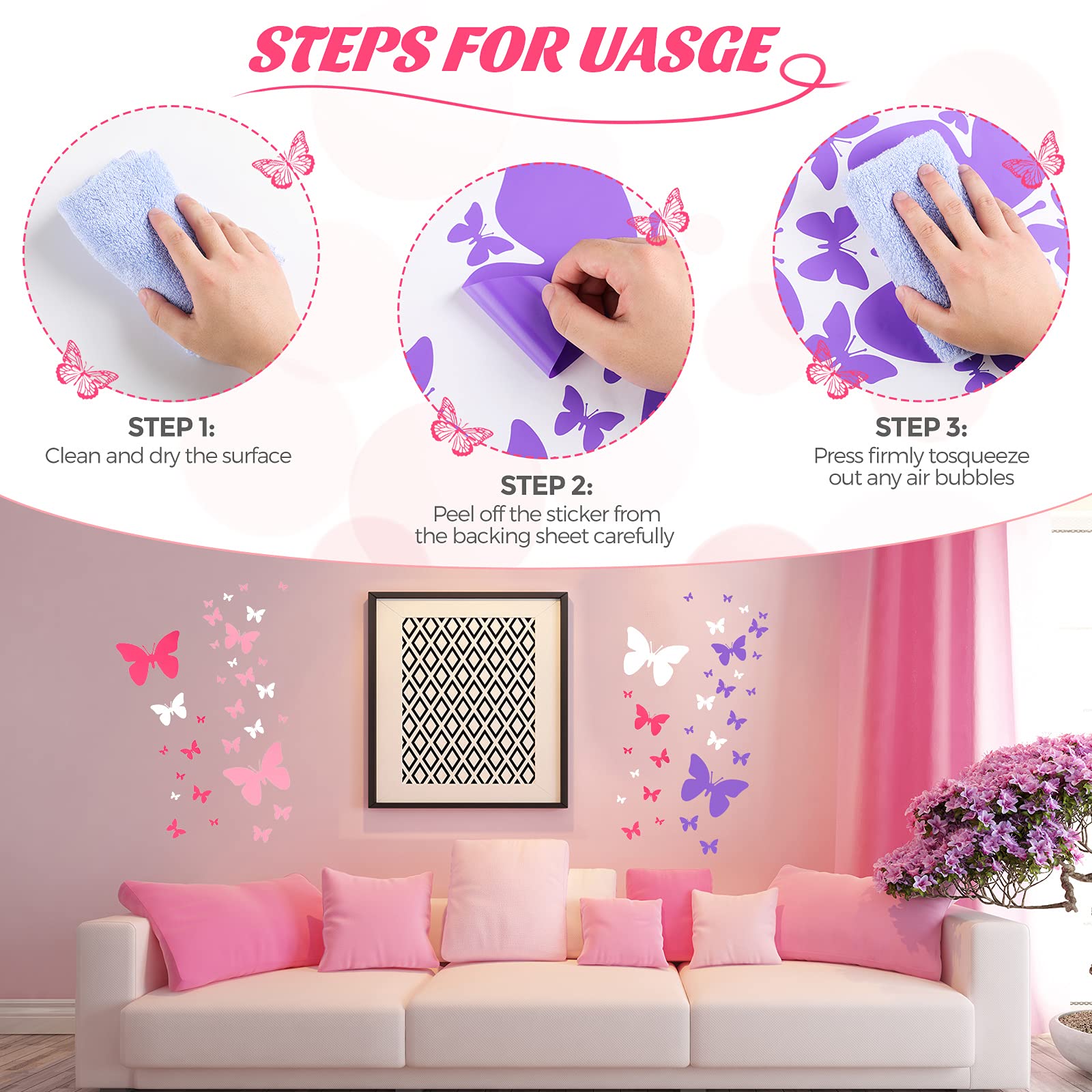 Pegatinas De Mariposas Para Pared – 18 Unidades En 3 Hojas A4, Autoadhesivas, Color Beige, Decoración Habitación