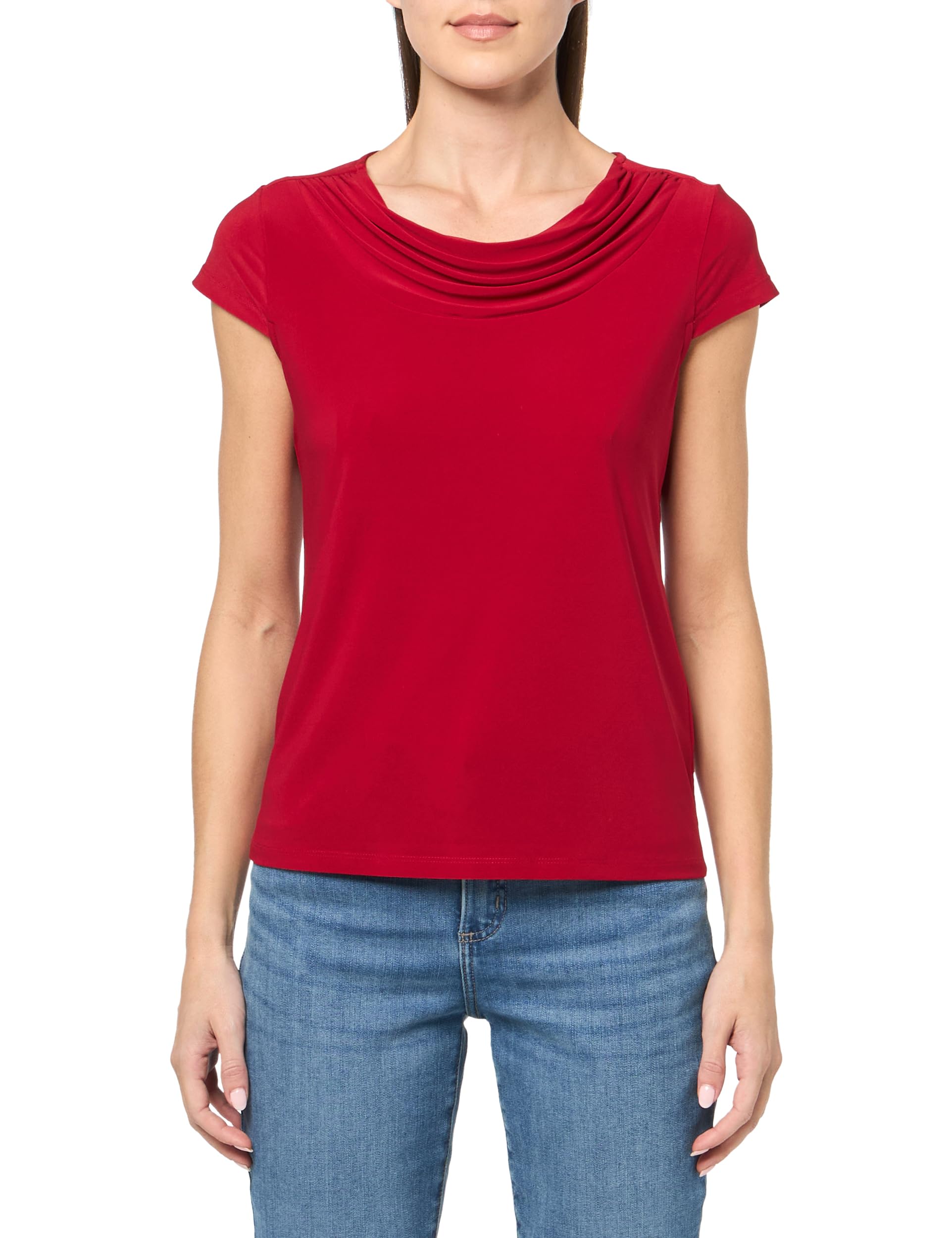 Kasper Women's Cap Sleeve, Cowl-Neck Jersey Top