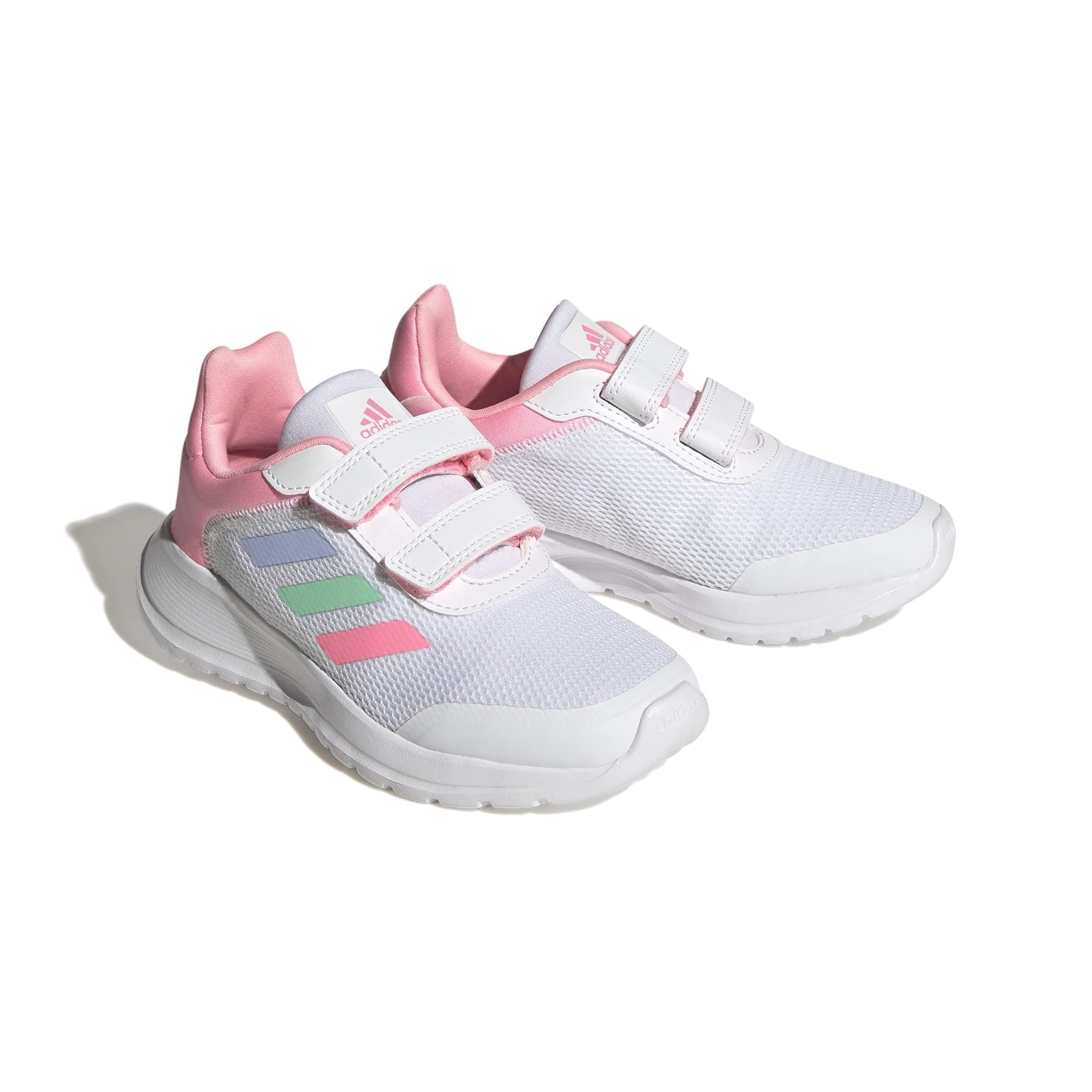 adidas Girl's Tensaur Run (Little Kid/Big Kid) White/Blue Dawn/Beam Pink 1 3 Little Kid M
