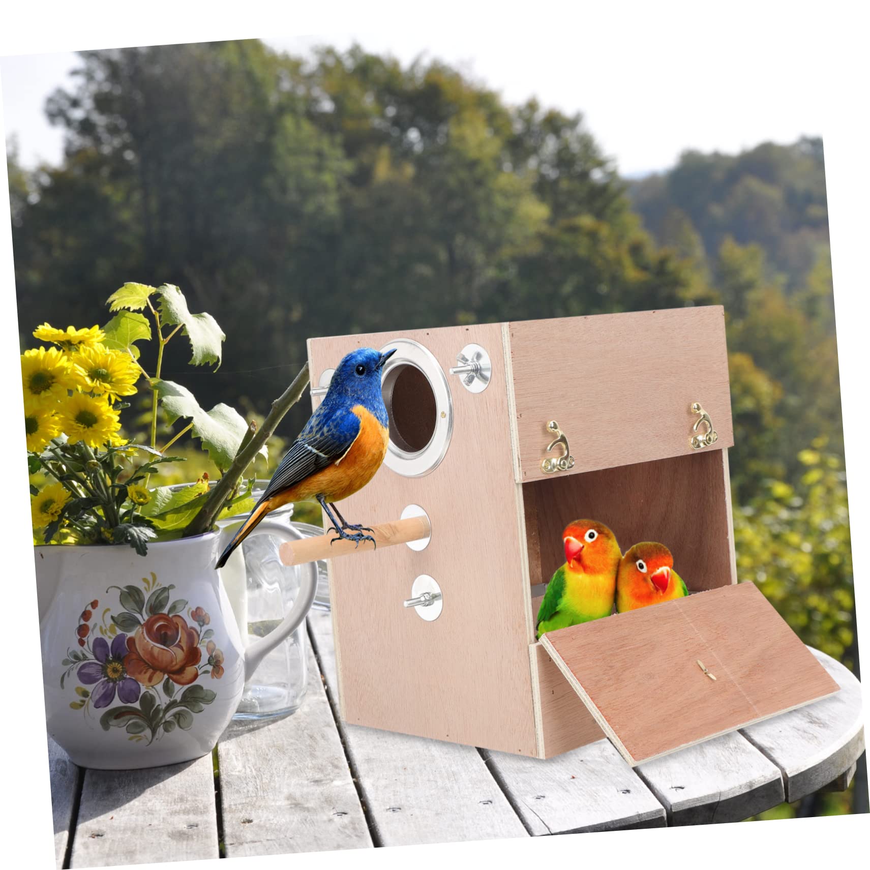 Yardwe Casa per Pappagalli per Allevamento Design per Facile per Pappagallini Cocorite e