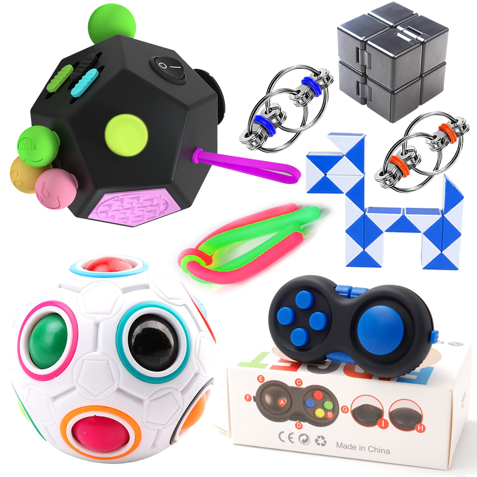 Buy Sensory Fidget Toys 9 Pack Stress Toys for Focus & Calm Toy Box