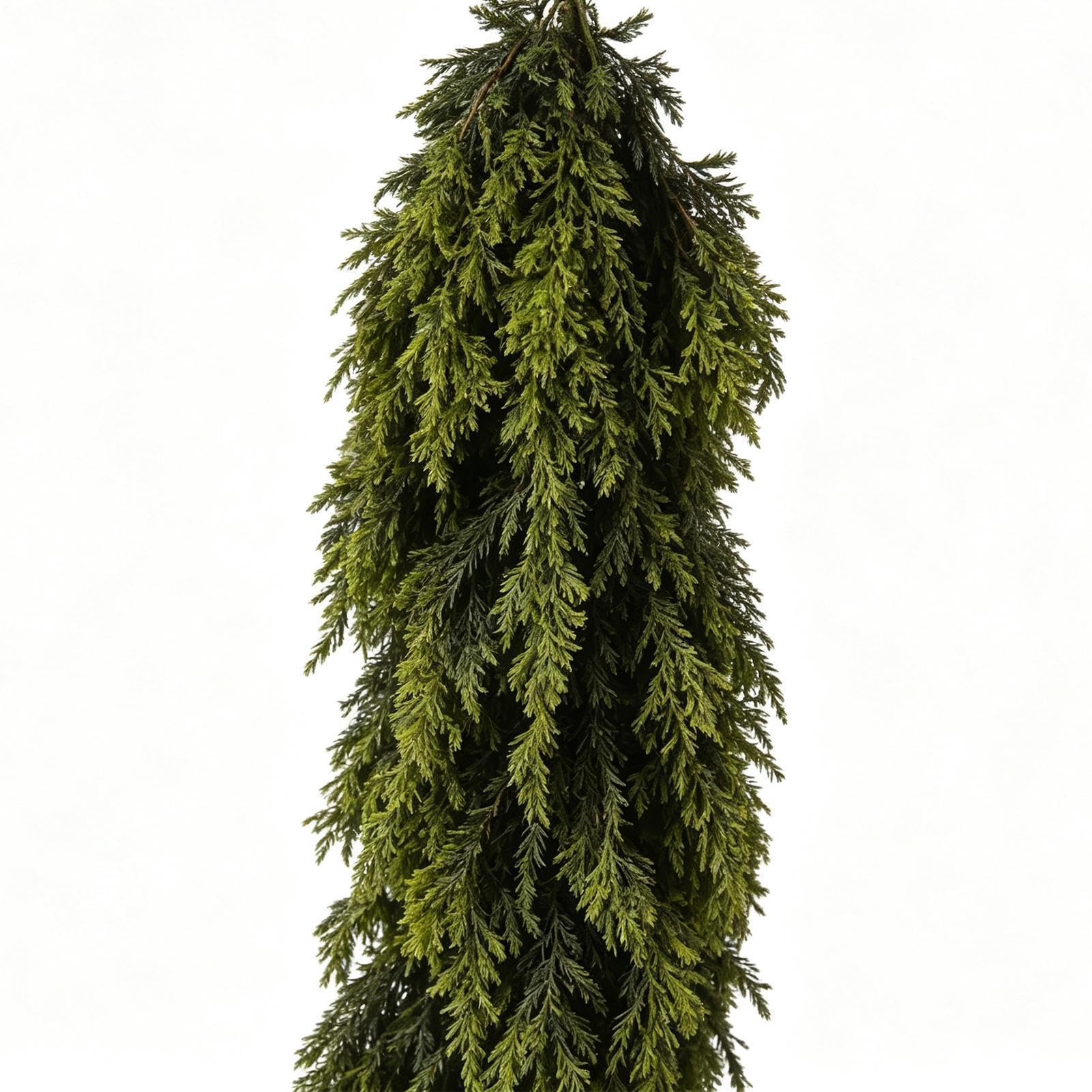 Wintero - Ghirlanda natalizia in legno di cedro realistica, spessa, verde