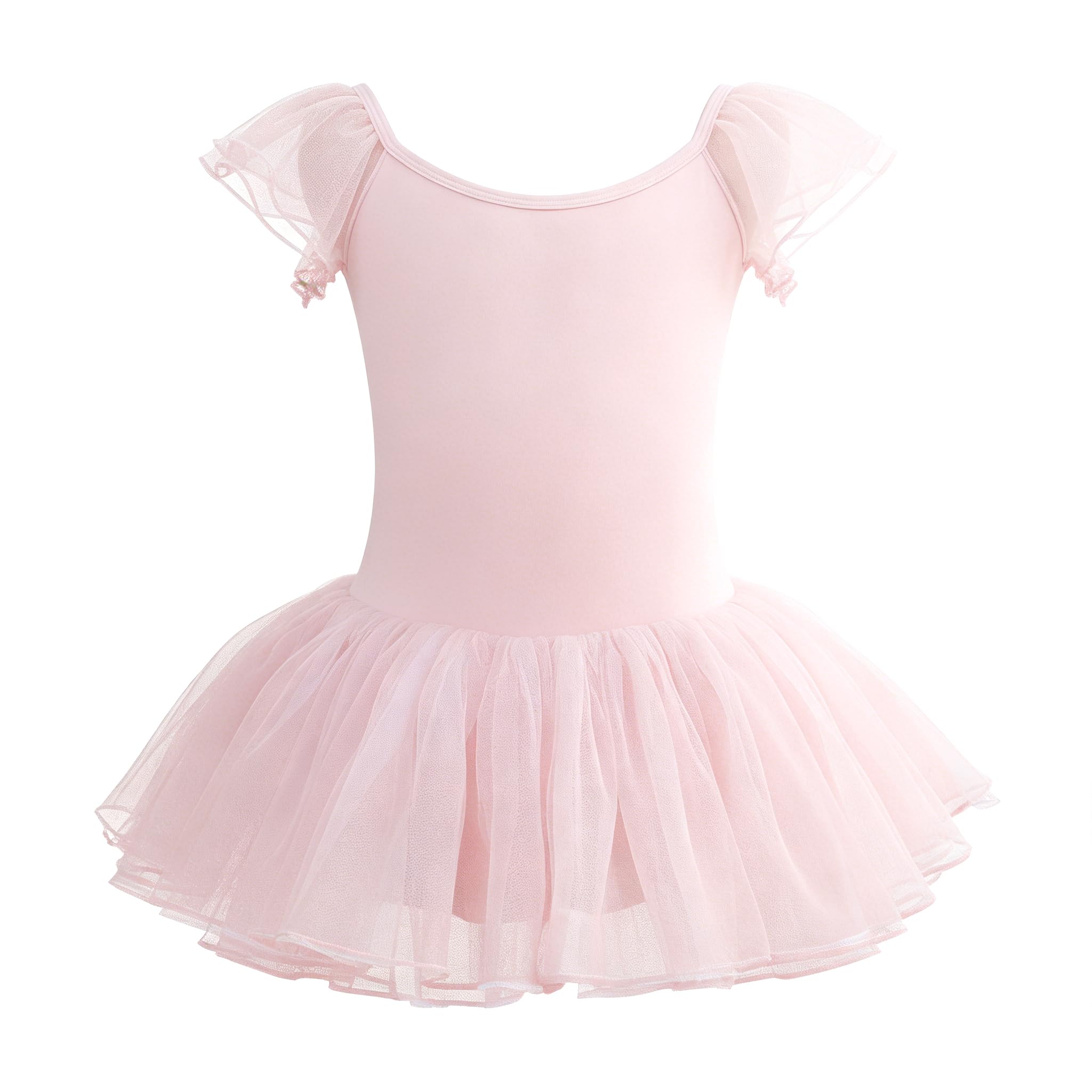 Ballet Leotards for Girls - Toddler Flutter Wing Sleeve Tutu Skirted Ballerina Dance Dress