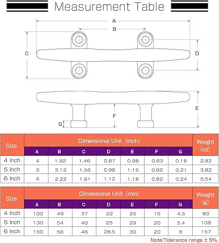 Miniatura 7 de AMYSPORTS Tacos de muelle de cuerda pesada Marine Open Base Dock Cleats Hardware de acero inoxidable Bote de amarre Kayak SUS316