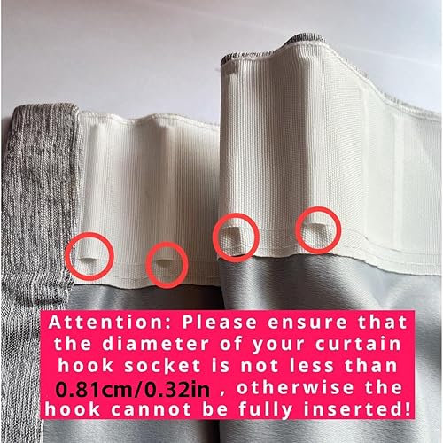 Miniatura 2 de 50 ganchos de cortina de plástico de profundidad ajustable para cortina de ventana, cortina de puerta y cortina de ducha (3.346 in) (30)