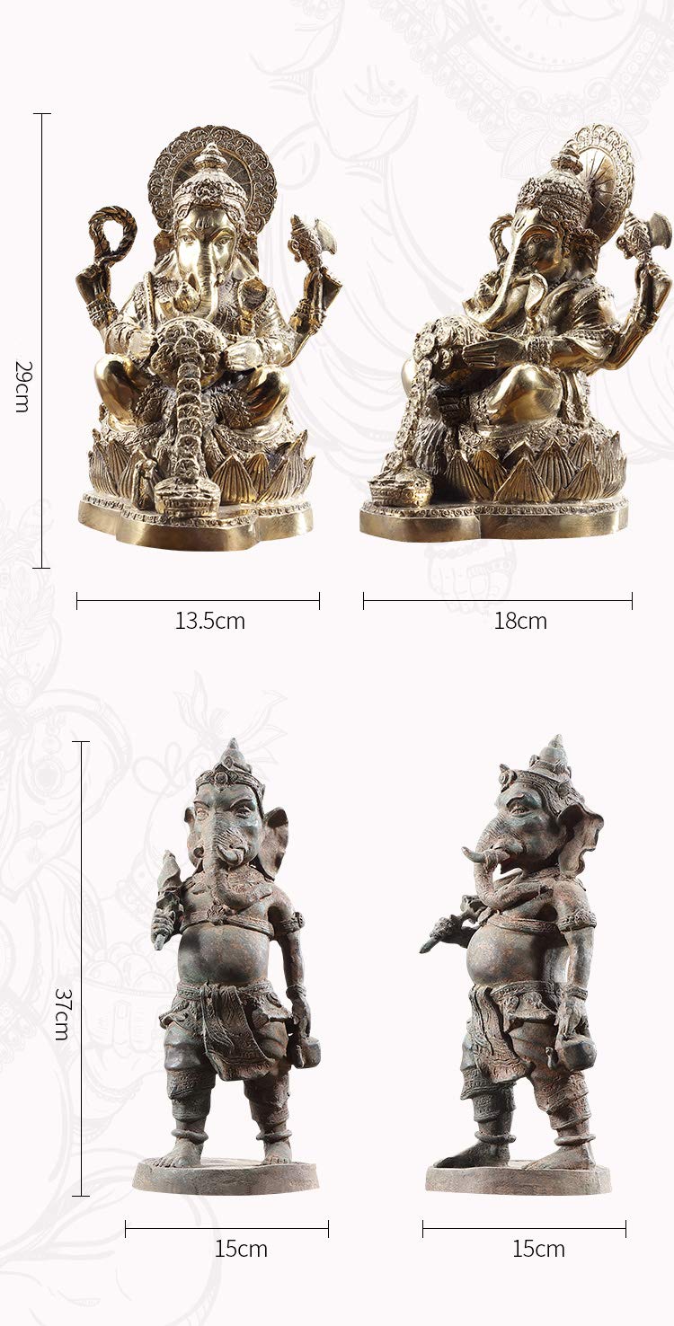 Amazon.co.jp: タイ仏彫刻、ガネーシャ像、タイの象の像、富の仏教の神