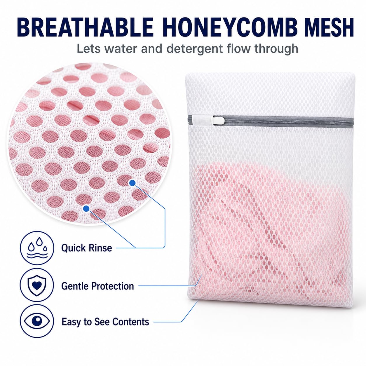 Bolsa XXL para lavadora de zapatos, 360° de profundidad, limpia y protege, 7 piezas reutilizables y duraderas con cremallera, incluye bolsas de malla para lavandería y brasier para lavadora y secadora