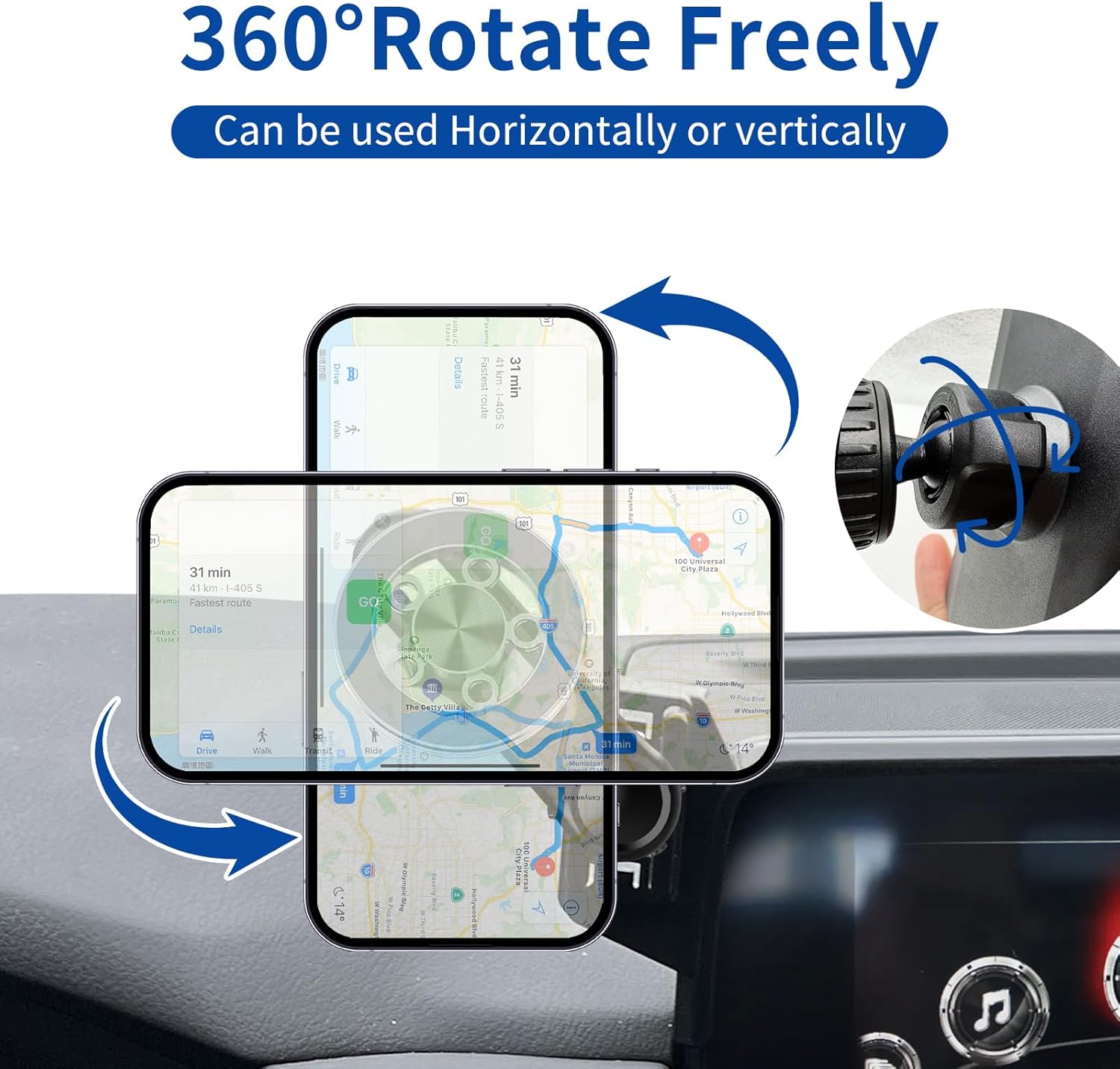 Car Phone Holder for Mazda CX5 CX-5 2017-2021 Accessories 7-inch Screen，Car Mount，[Strongest Magnets] 360° Rotation [Adjustable Extended Arm]，Compatible with All Cell Phones
