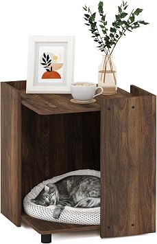 Furinno Peli Multipurpose End Table with Storage, Columbia Walnut