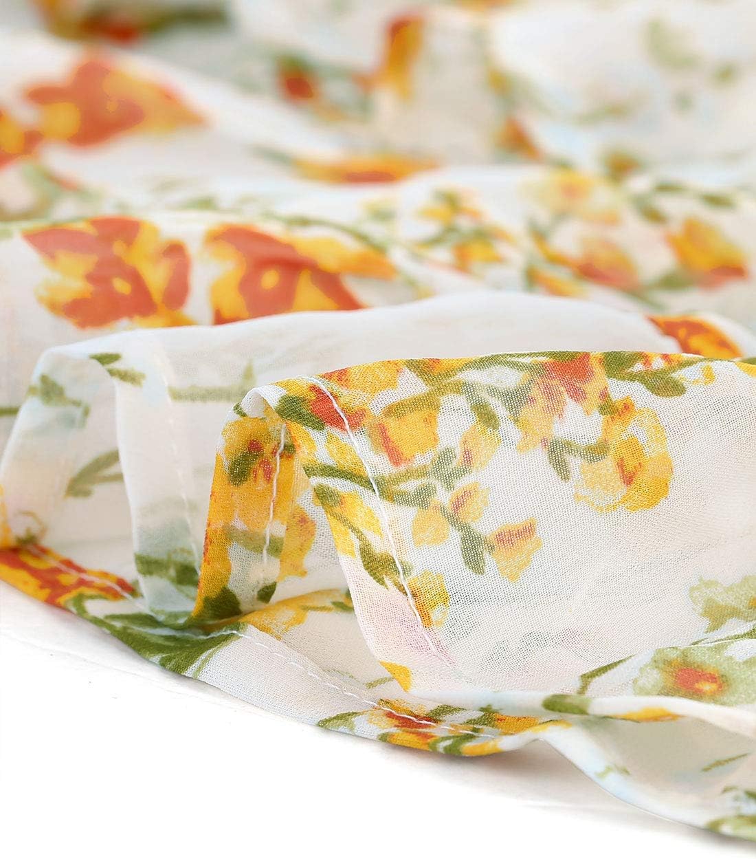 Allegra K Women's Floral Chiffon Dresses Smocked Mini Sleeveless A-Line Dress - Image 6