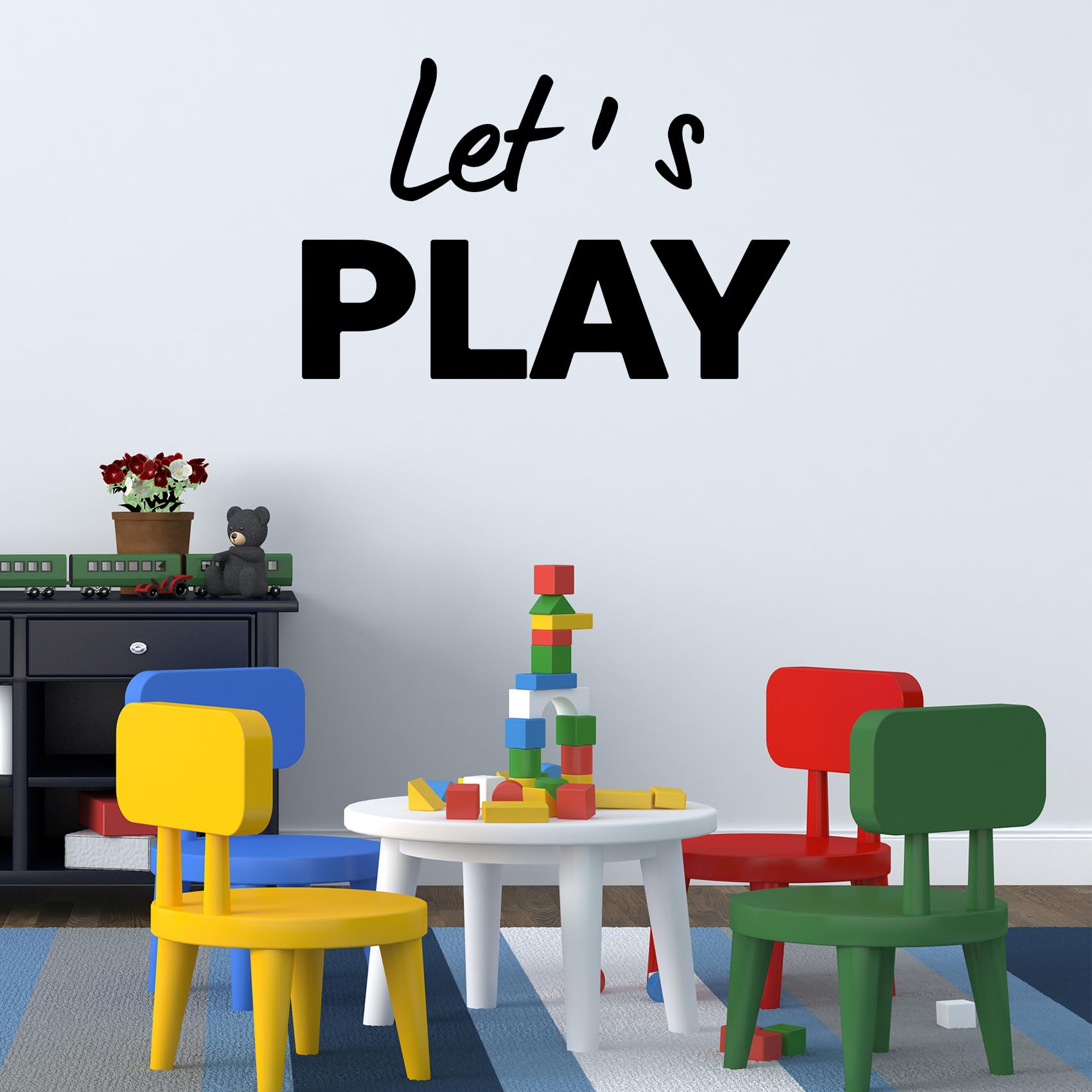 Let's Play Wall Decals Kids Room Vinyl Wall Stickers