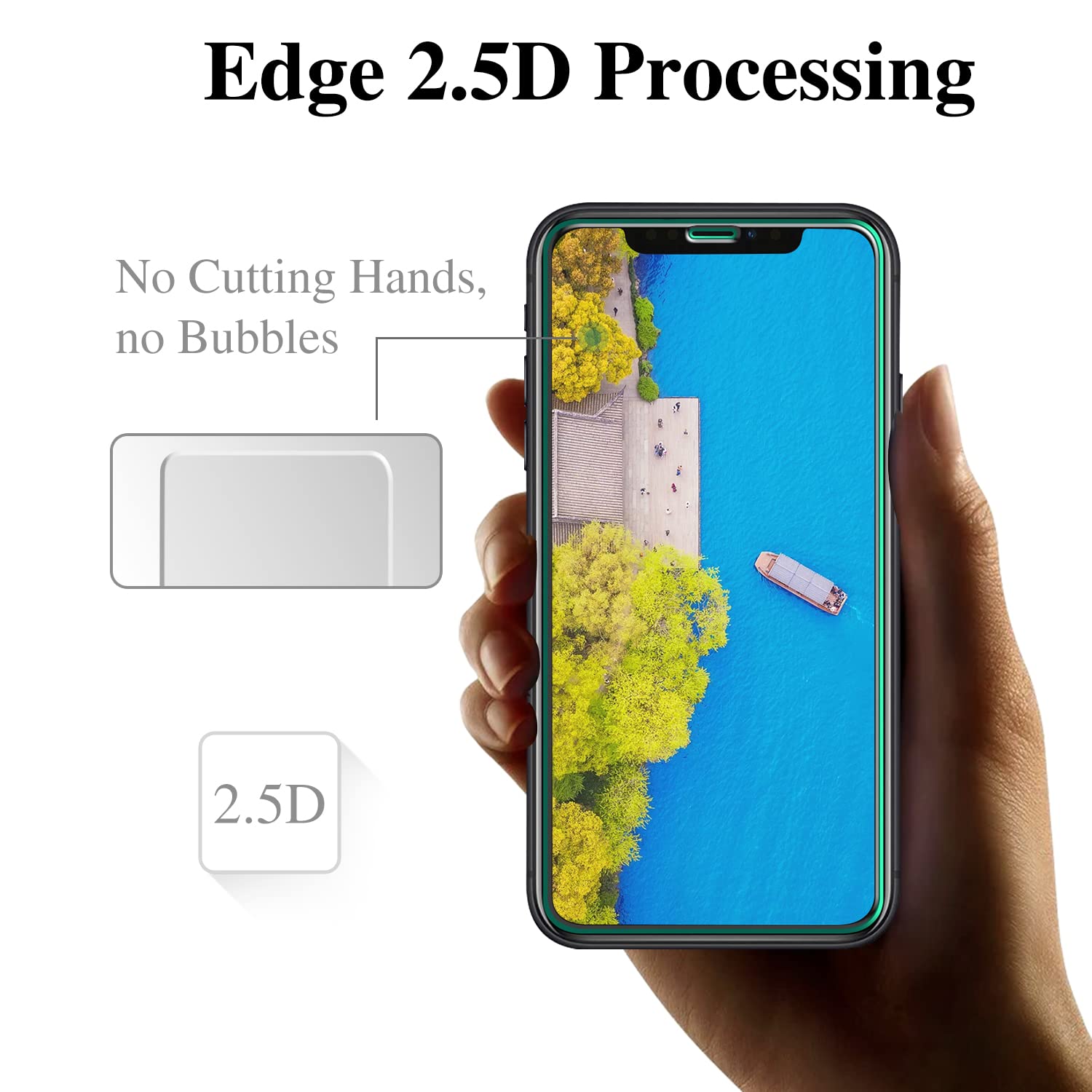 Pokolan [3 Pezzi] Vetro Temperato per iPhone SE 2016, 5S, 5, 5C Pellicola Protettiva, 0.33mm Ultra Trasparente, Durezza 9H, Anti Graffio, Senza Bolle
