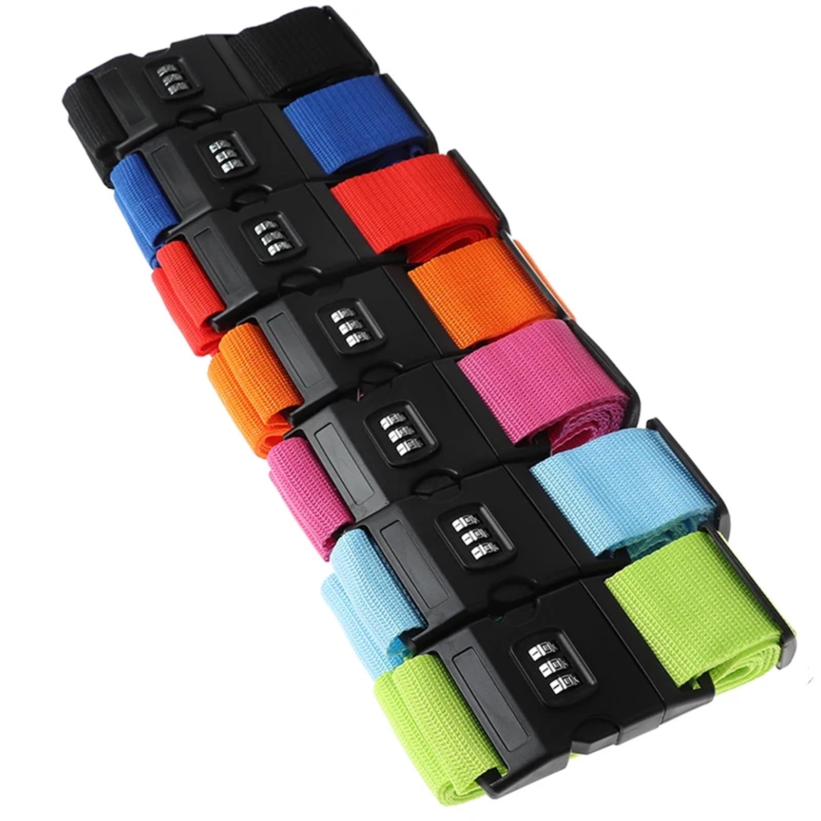4 Stück Reisegepäck Koffer Secure Lock Nylon Packgurt Gürtel Für Koffer(Pink)