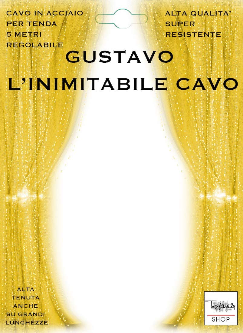 Tex family Cavo di Acciaio Gustavo per Tenda 5 MT Regolabile Acciaio REGGITENDA con Accessori