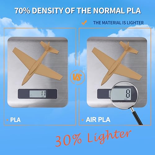 Miniatura 2 de OVERTURE Filamento PLA Air de baja densidad, ácido poliláctico (PLA) ligero, carrete de cartón, 1.8 lbs (1.76 libras), precisión dimensional 99% +-