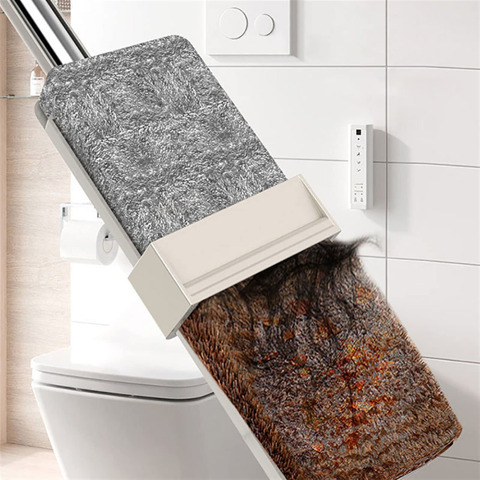 TOMYEUS Magic autolimpiante Squeeze Frega con Almohadillas de Microfibra Placa Plana for el Piso de Lavado Hogar de Limpieza for el hogar Accesorios de baño, Caqui (Color : 1Pcs Pad)