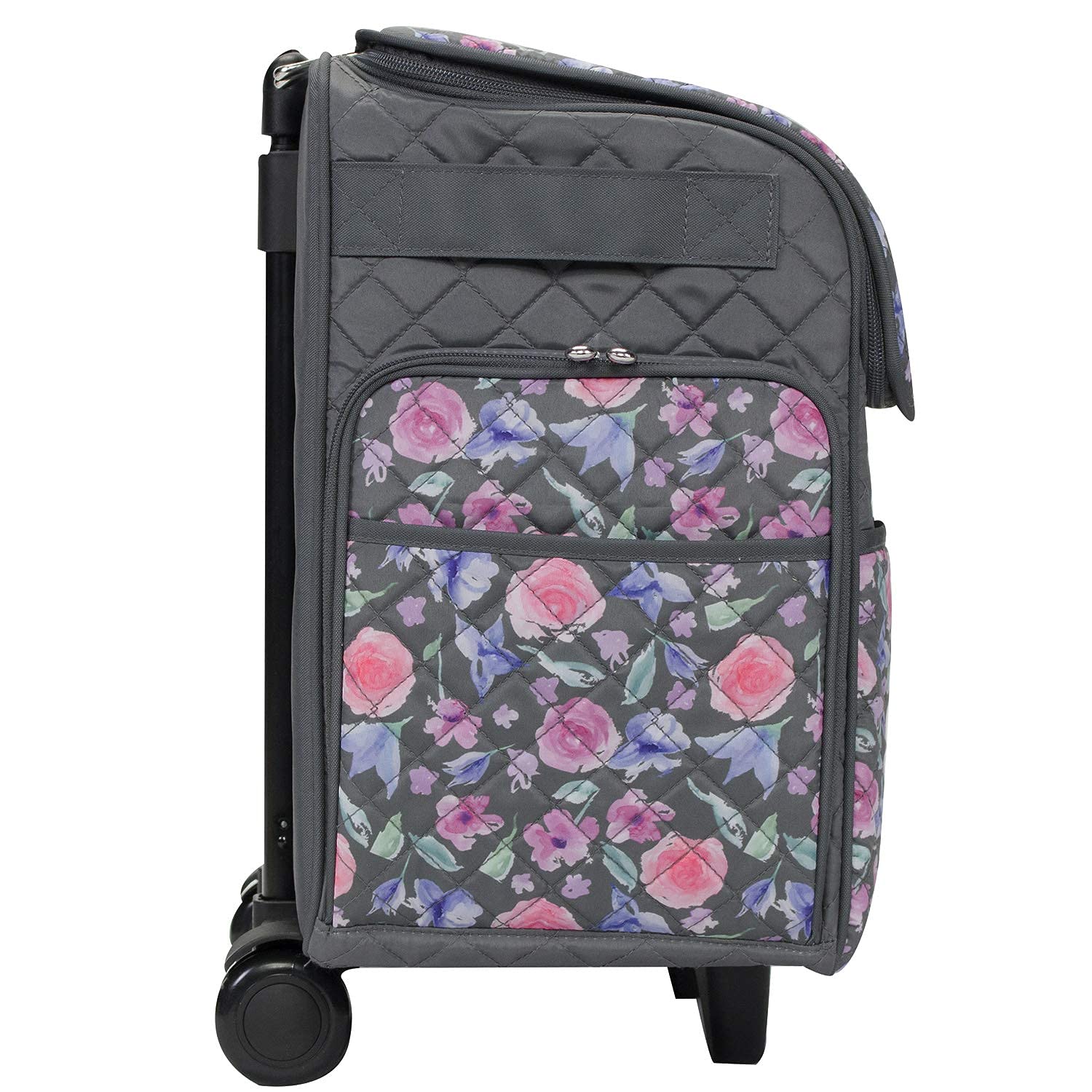 Everything Mary Sewing Machine Rolling Carrying Case, Pink Floral