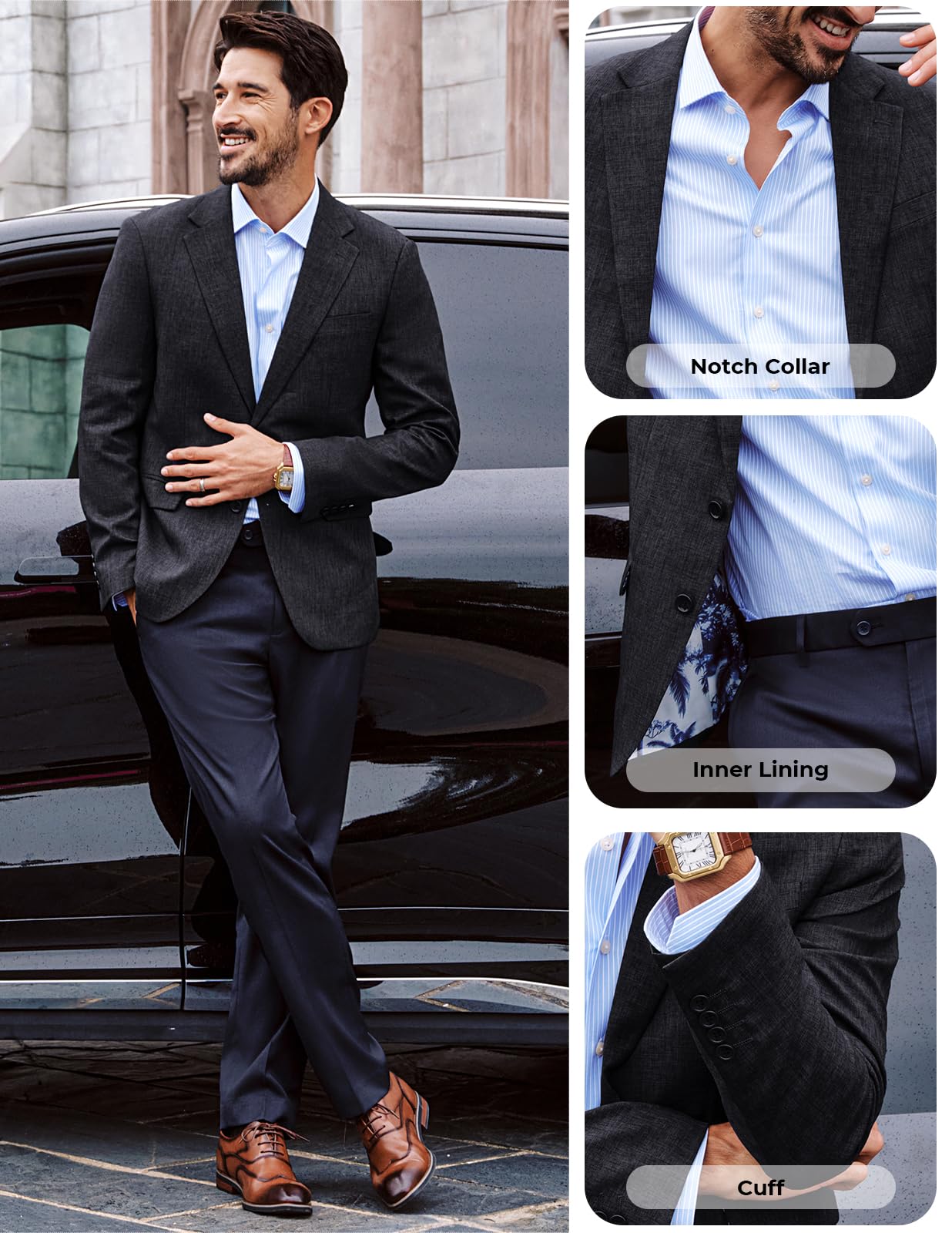 PJ PAUL JONES Sakko Herren Sportlich Leichte Business Blazer Jackett Regular Fit