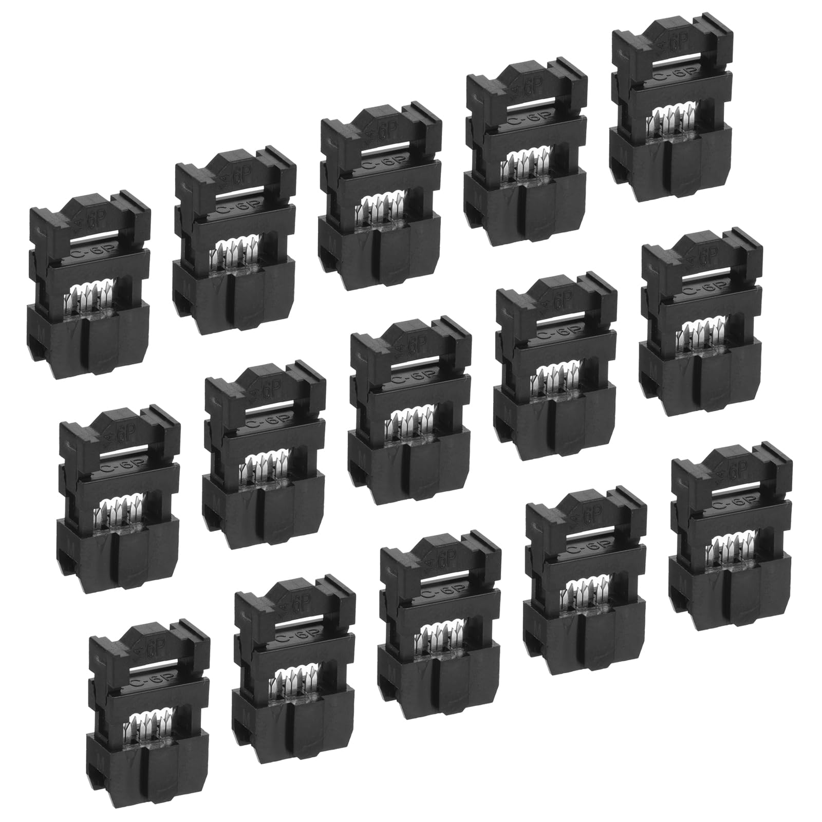 QUARKZMAN 10-pozycyjne złącze żeńskie IDC Socket x 15 sztuk płaskich złączek kablowych FC-10P do płytek drukowanych, czarne