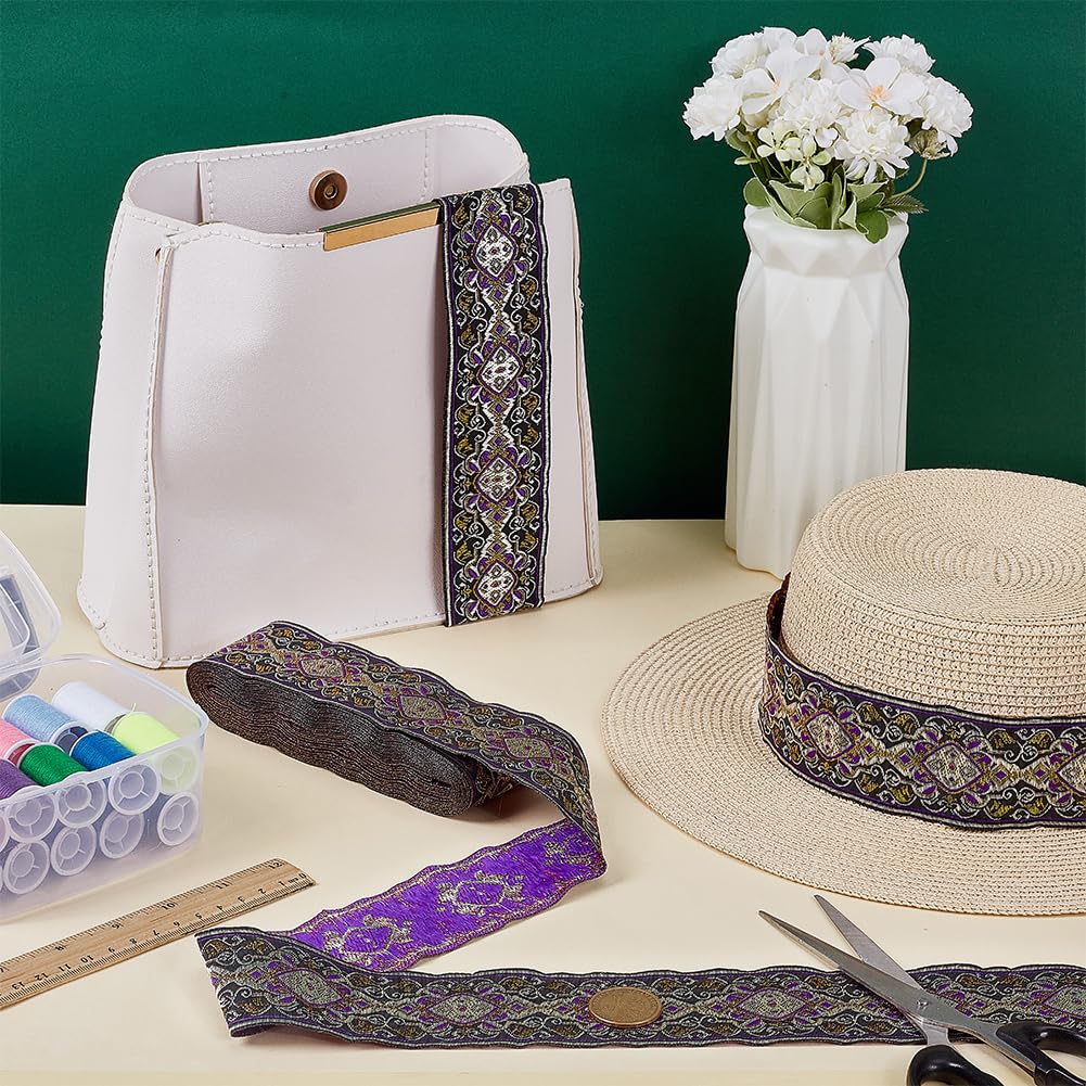 Amazon.com: FINGERINSPIRE 7.7 Yard 1.9 inch Black Purple Vintage