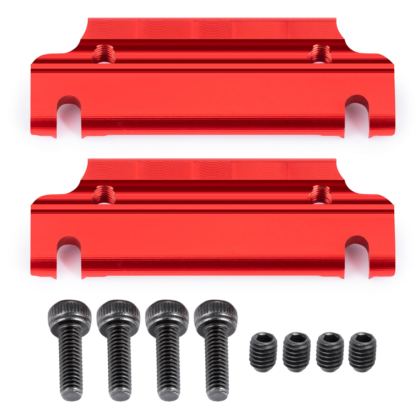 SWX 2Pcs Aluminum Center Sway Bar Mounts 1/8 Scale ARRMA 6S Alloy Roll Bar Retainer Compatible with 1:8 ARRMA Kraton 6S RC Car Upgrade Parts, Replace #AR310854 (Red)