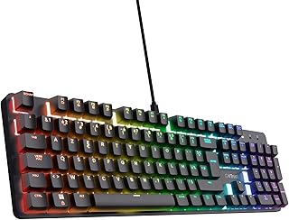 Trust Gaming GXT 871 Zora Mechanical AZERTY Keyboard with RGB Lighting, Huano Linear Switches, Anti-Ghosting N-Key Rollove…