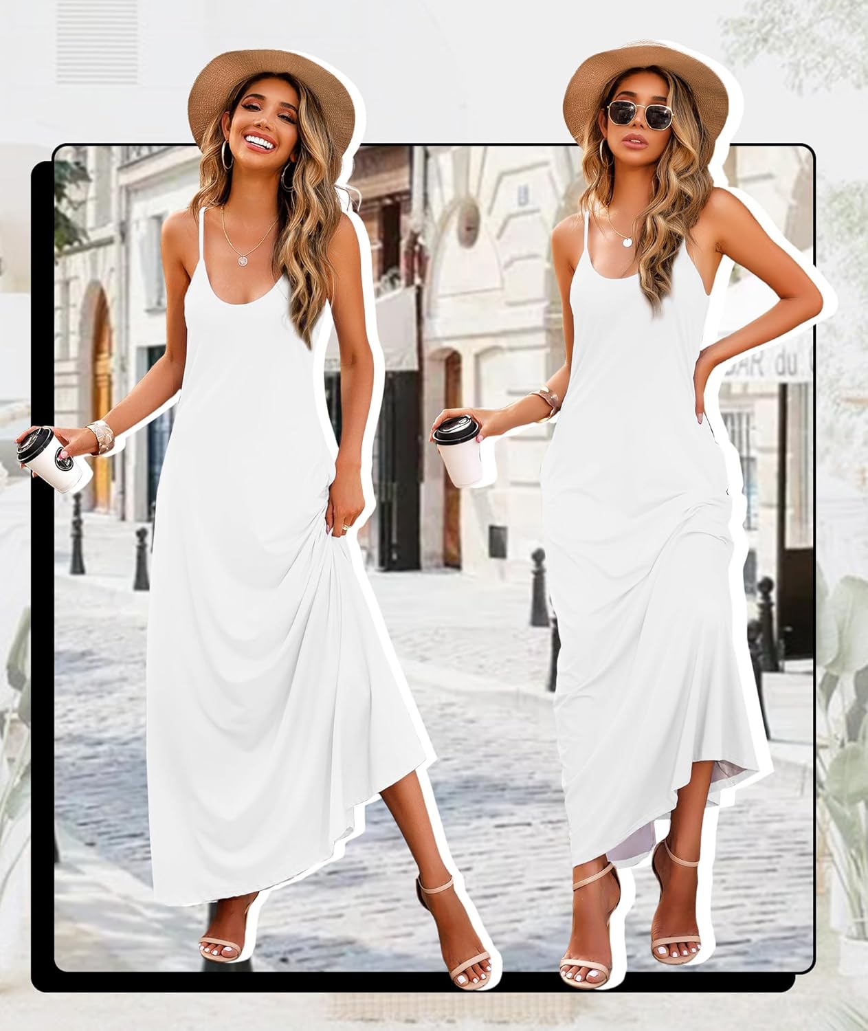Wolddress Womens Maxi Dress with Pockets 2026 Casual Strap Plus Size Loose Plain Long Office Summer Beach Travel Dresses S-5X - Image 3