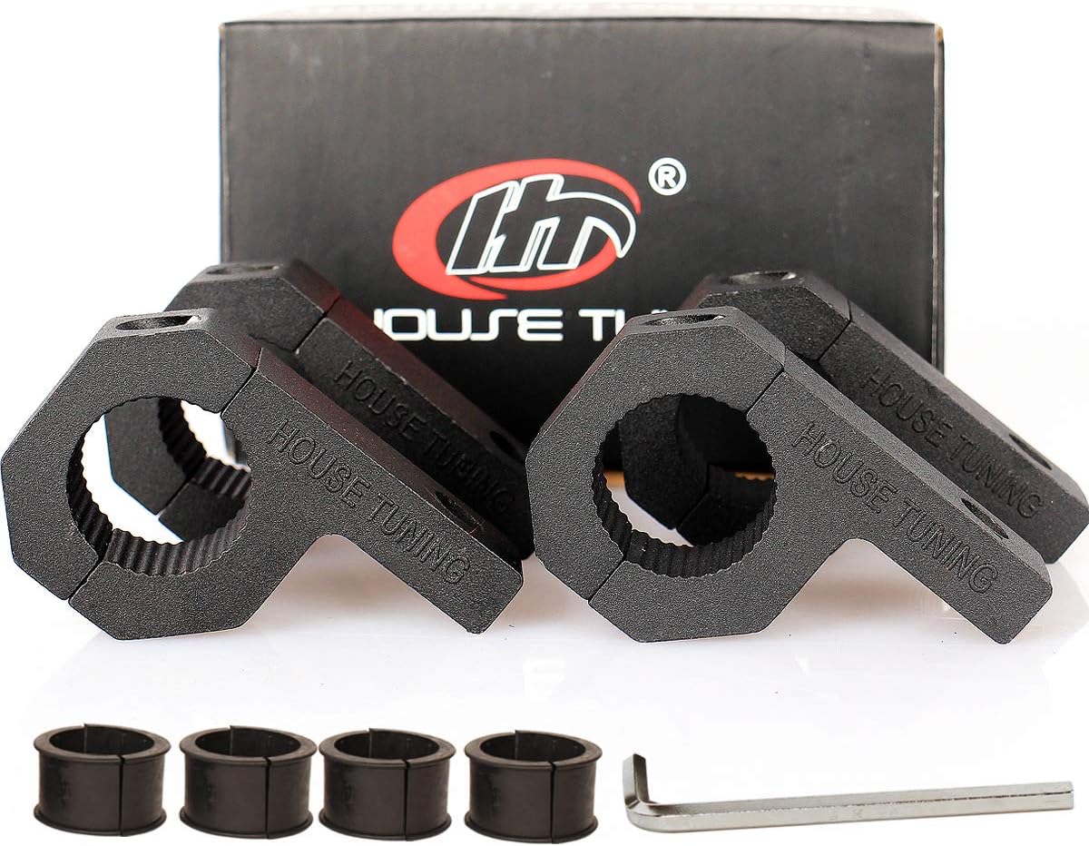 House Tuning 4pcs 3/4 inch Light Mount Bracket for 0.75" Tube Clamp 19mm Roll bar Clamp Brackets (Include 4 Clamp)