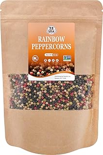 52USA Rainbow Peppercorns 12oz, Peppercorns for Grinder Refill, Whole White Peppercorns, Red Peppercorn, Black Peppercorns, Mixed Peppercorns, Rainbow Pepper Mix