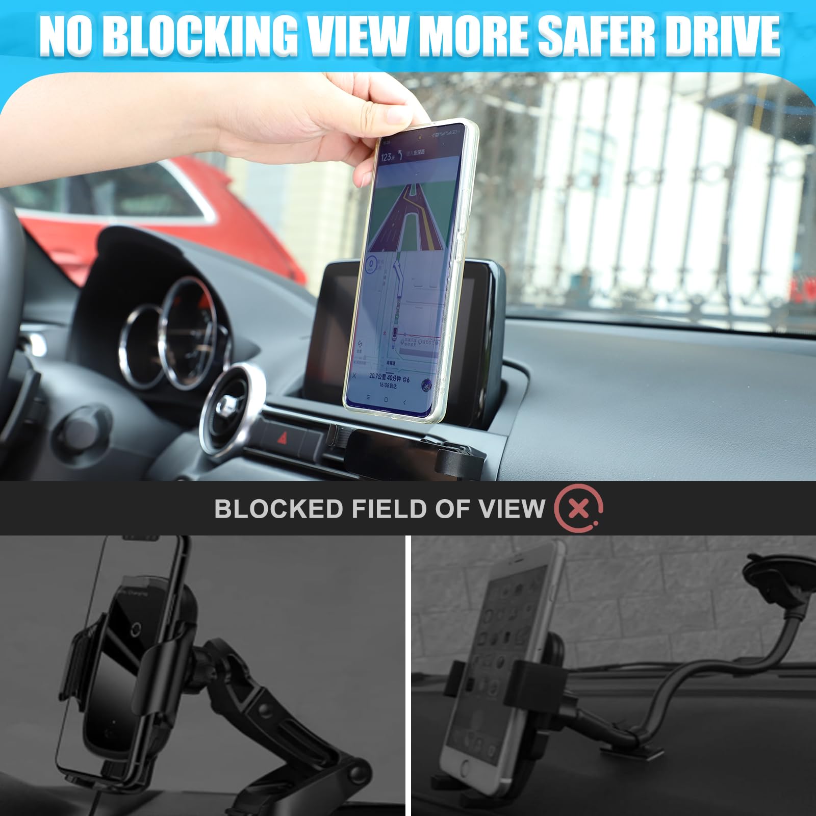 Support Navigation Miata Support Téléphone Voiture Mazda MX-5 2016-2023 - Fixation écran Gravité 360° Accessoire Mazda