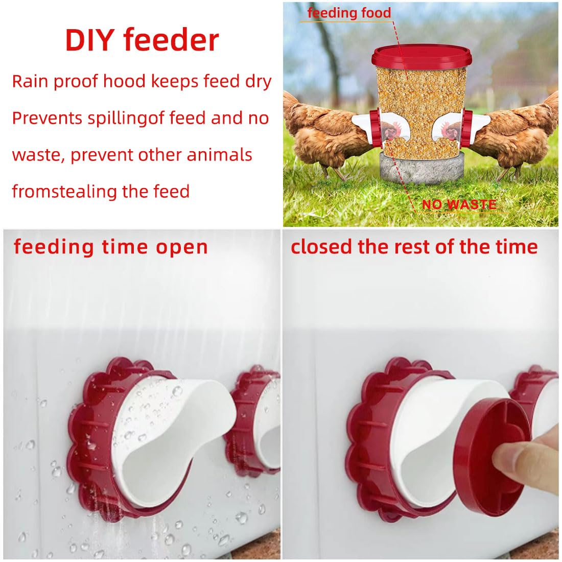 6 Mangiatoie Automatiche Per Polli - Set Con Abbeveratoi Antispreco E Kit Montaggio - Foto 13