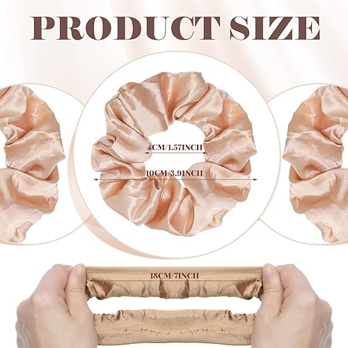 Miniatura 8 de 24 piezas de coleteros de seda satinada para el cabello bandas elásticas de seda satinada soportes grandes de satén para cola de caballo accesorios