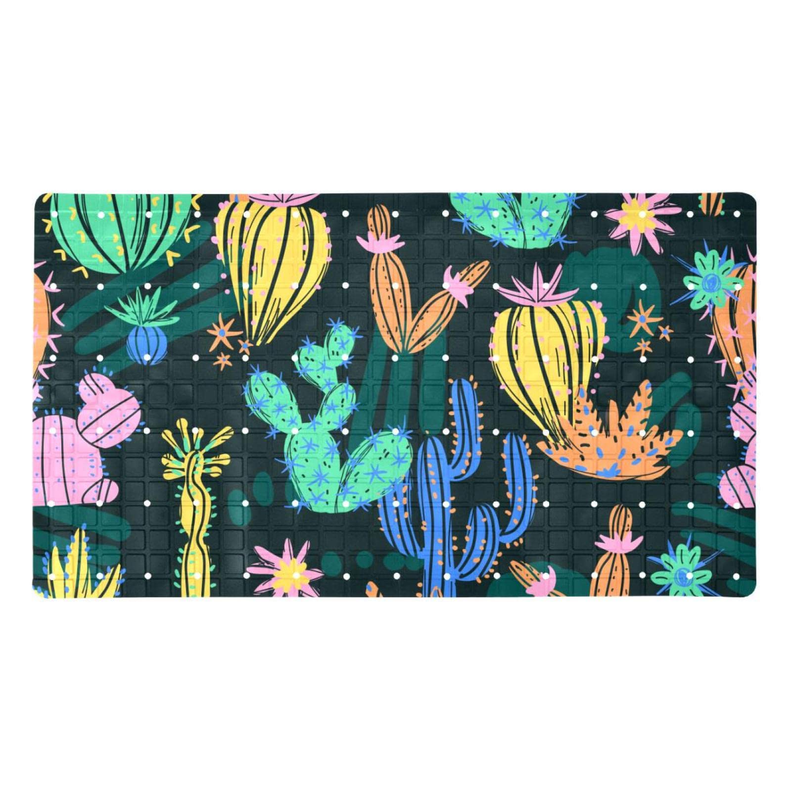 Alfombrilla de baño de cactus para una ducha relajante y segura en bañeras familiares