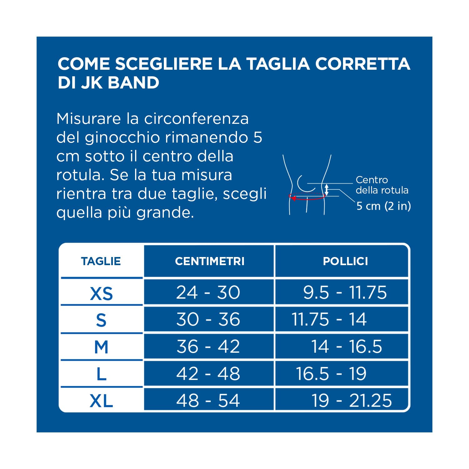 Zamst JK Band - Cinturino fascia supporto tendine ginocchio, (S)