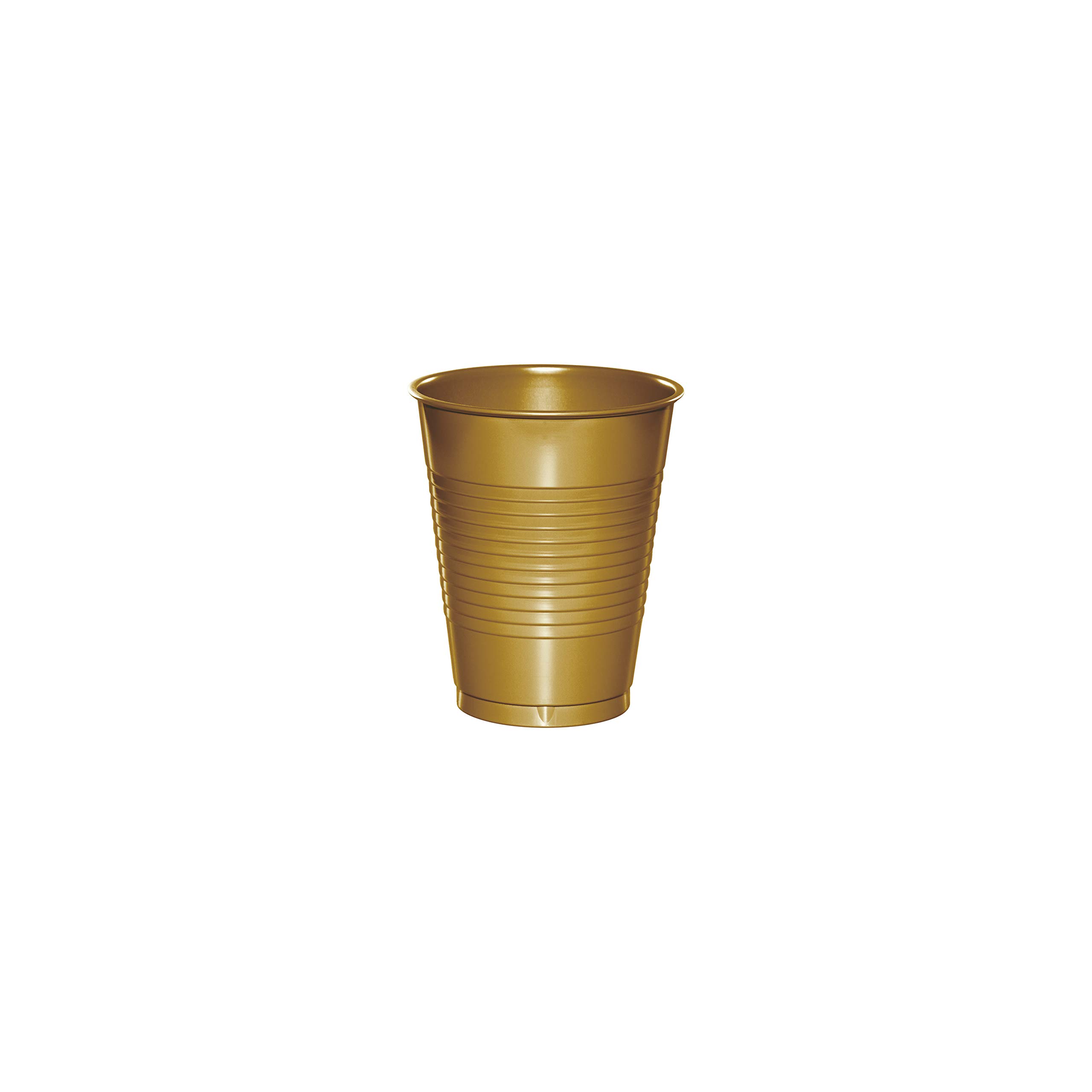 Trendware Glittering Gold 16 oz Plastic Cups, 60 Count