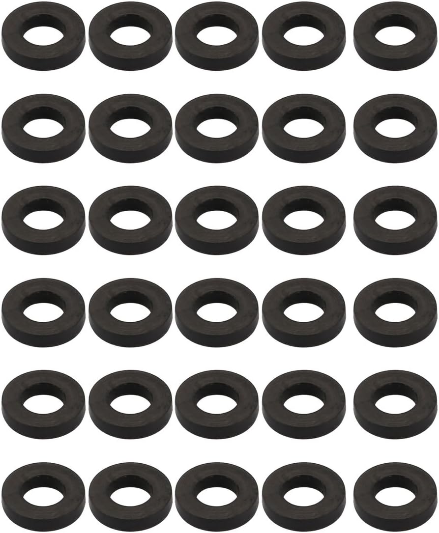 sourcingmap Nitrile Rubber Flat Washers 7.3mm OD 4mm ID 1.5mm Thickness for Faucet Pipe Water Hose Pack of 30