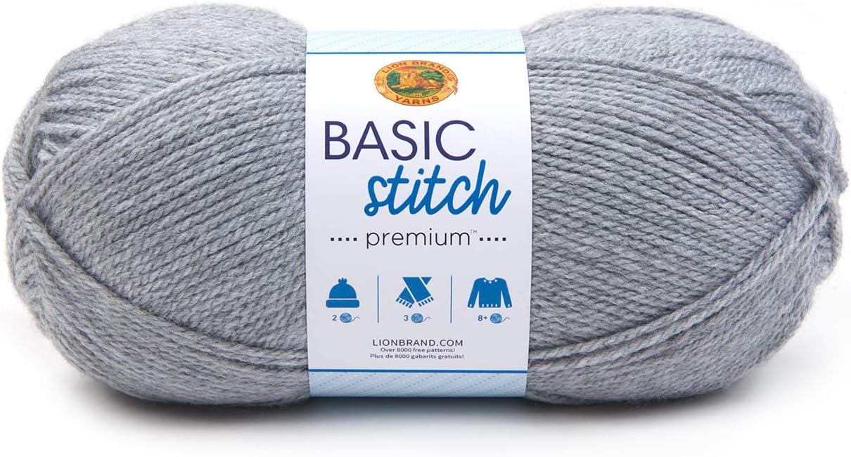 Lion Brand Yarn Basic Stitch Premium Yarn, Slate