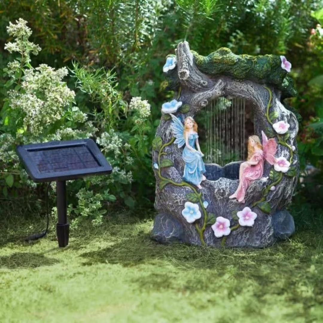 Garden Mile fontana solare fontana magica fontana vaso acqua caratteristica giardino solare statua ornamento cascata decorativo esterno patio cascata