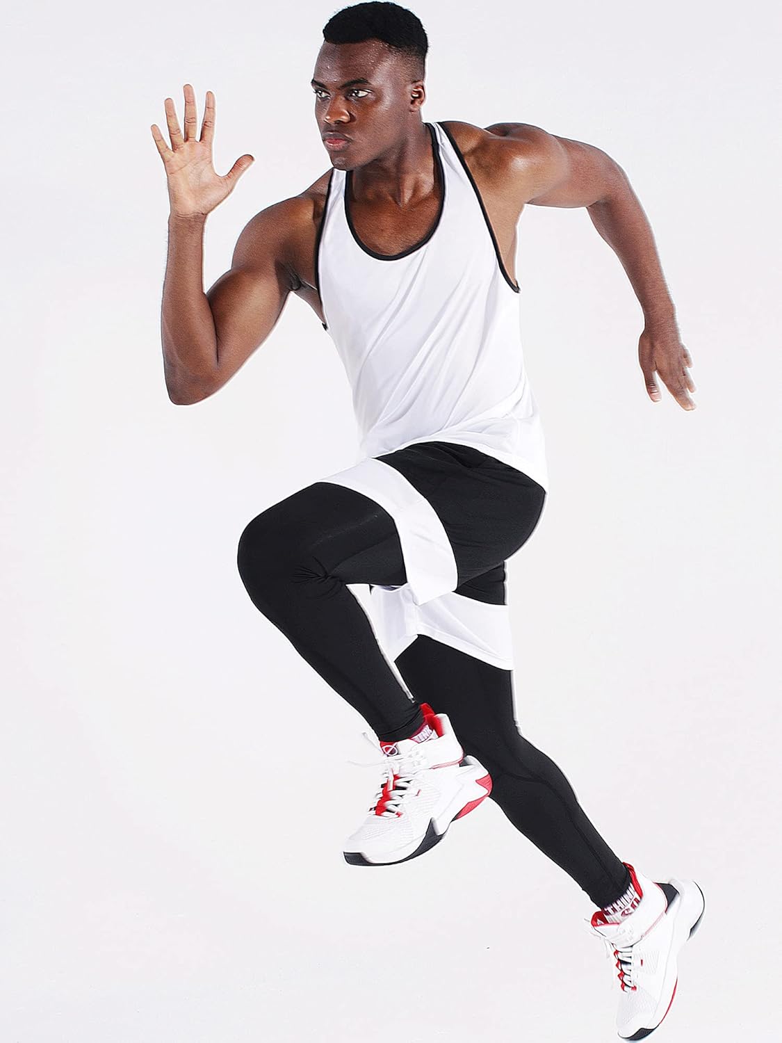 NELEUS Men's 3 Pack Dry Fit Y-Back Muscle Tank Workout Gym Shirt - Image 5