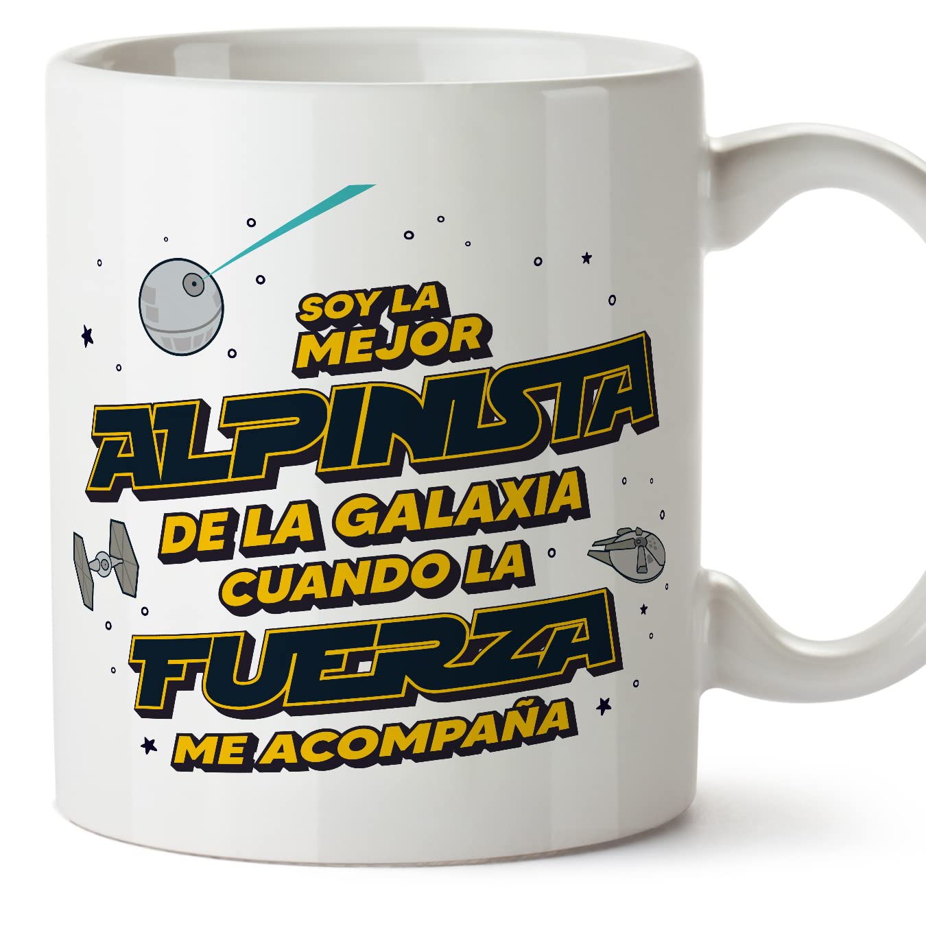 MUGFFINS Tazas para JEFE hombre - En Español - Mejor de la Galaxia Cuando Fuerza me Acompaña - 11 oz / 330 ml - Regalo original y divertido — view 551