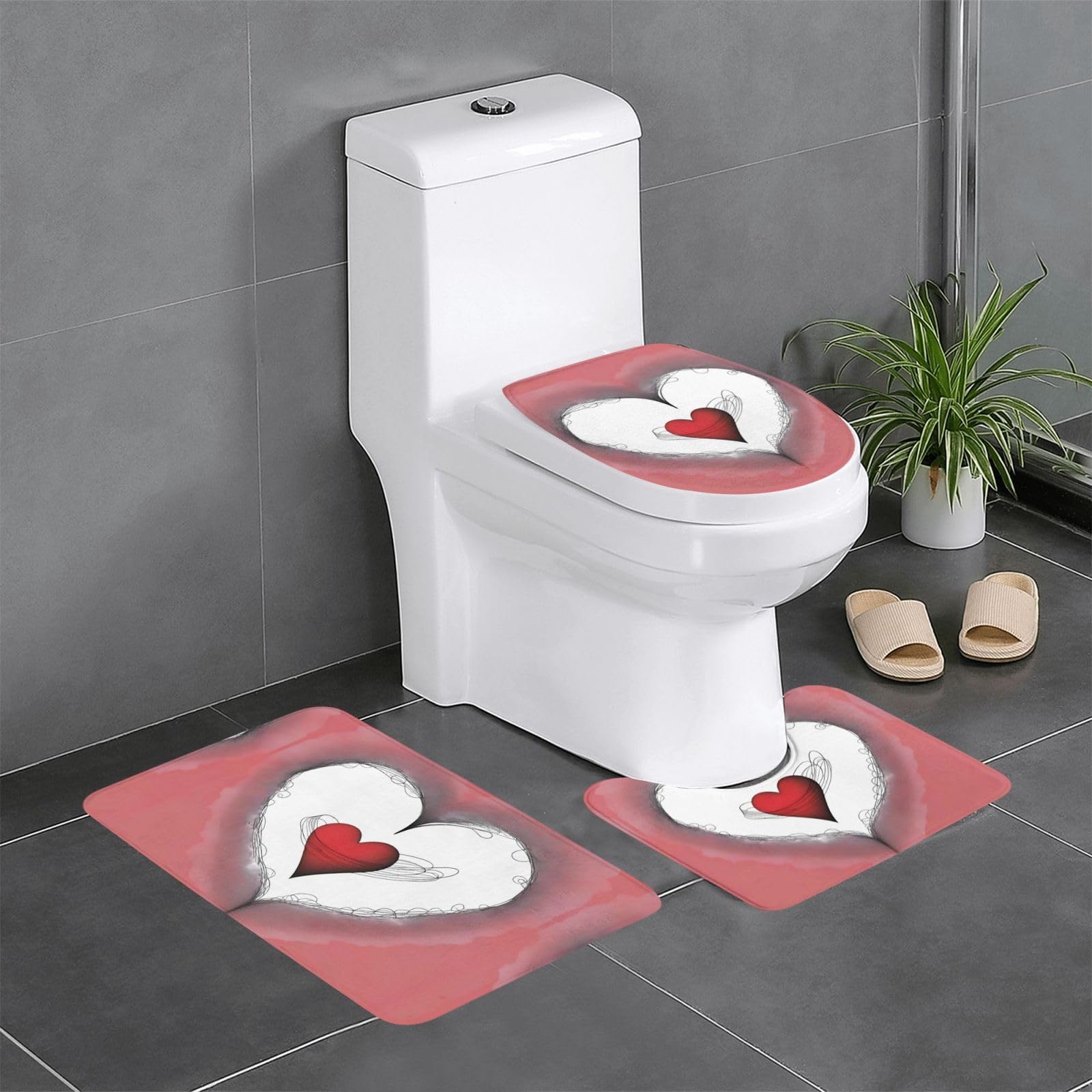 Tapis de salle de bain en forme de U et O pour WC et toilettes